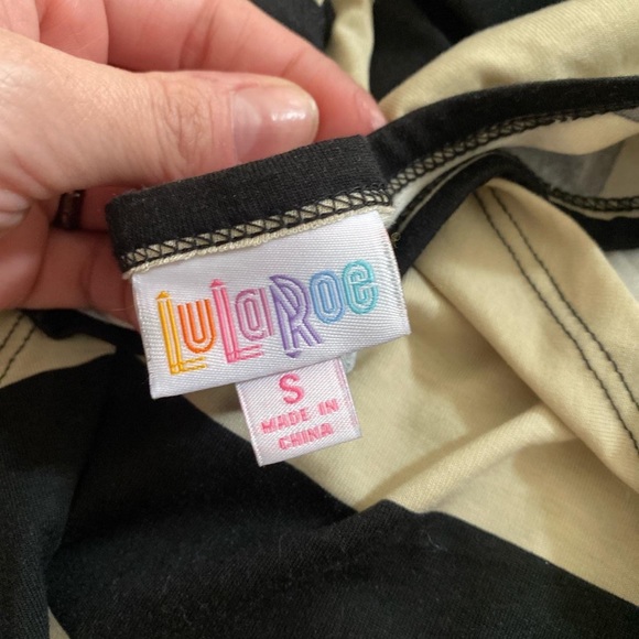 Lularoe Carly dress pugsley Addams Beetlejuice vibes 
Size small
Black and ivory - Picture 3 of 4